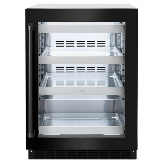 ZLINE 24 in. Touchstone 151 Can Beverage Fridge With Black Stainless Steel Glass Door (RBSO-BS-24)