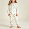 thumbnail image 2 of ITSAME Girls Sleepwear Set 2-Piece Cartoon Print Cotton Crewneck Long Sleeve Pullover and Pants Outfit Size 2T, 2 of 6