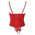 thumbnail image 3 of WCJM Shapewear Red Lace Corset Tops for Women Lace Bustier Corset Top with Straps Women Corset Going Out Crop Top Women Blending Shirts, 3 of 6