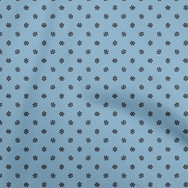 oneOone Viscose Jersey Medium Blue Fabric Asian Block Fabric For Sewing Printed Craft Fabric By The Yard 60 Inch Wide