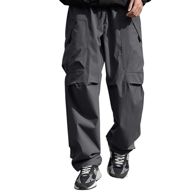 Quick Drying Hiking Pants Outdoor Solid Color Three Proof Workwear Men's Pants RXIRUCGD Noir, Taille: 2TG