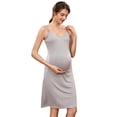 thumbnail image 2 of Xmarks Maternity Nursing Dresses Breastfeeding Dress Nightgown Tops for Labor/Delivery/Hospital Gray L, 2 of 9