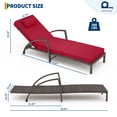 thumbnail image 2 of Ensemble de 2 Chaises de Patio - Chaises Longues Pliantes en Rotin avec Coussins Rouges, Réglables à 5 Positions pour Bord de Piscine, Terrasse, Cour Arrière, 2 of 8
