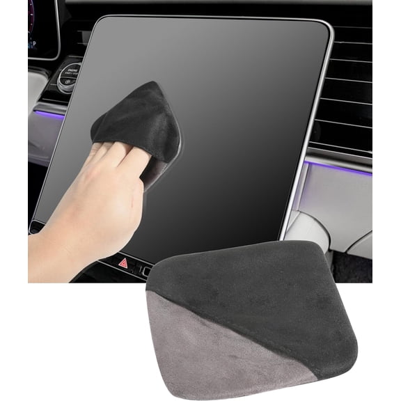 SCUARI Car Screen Cleaner,Touch Screen Cleaner for Car,Car Accessories Car Screen Wipes,Foldable Car Screen Cleaner Cloth,Square Microfiber Screen Cleaning Pad,Fits Car Dashboard LCD Display (Black)