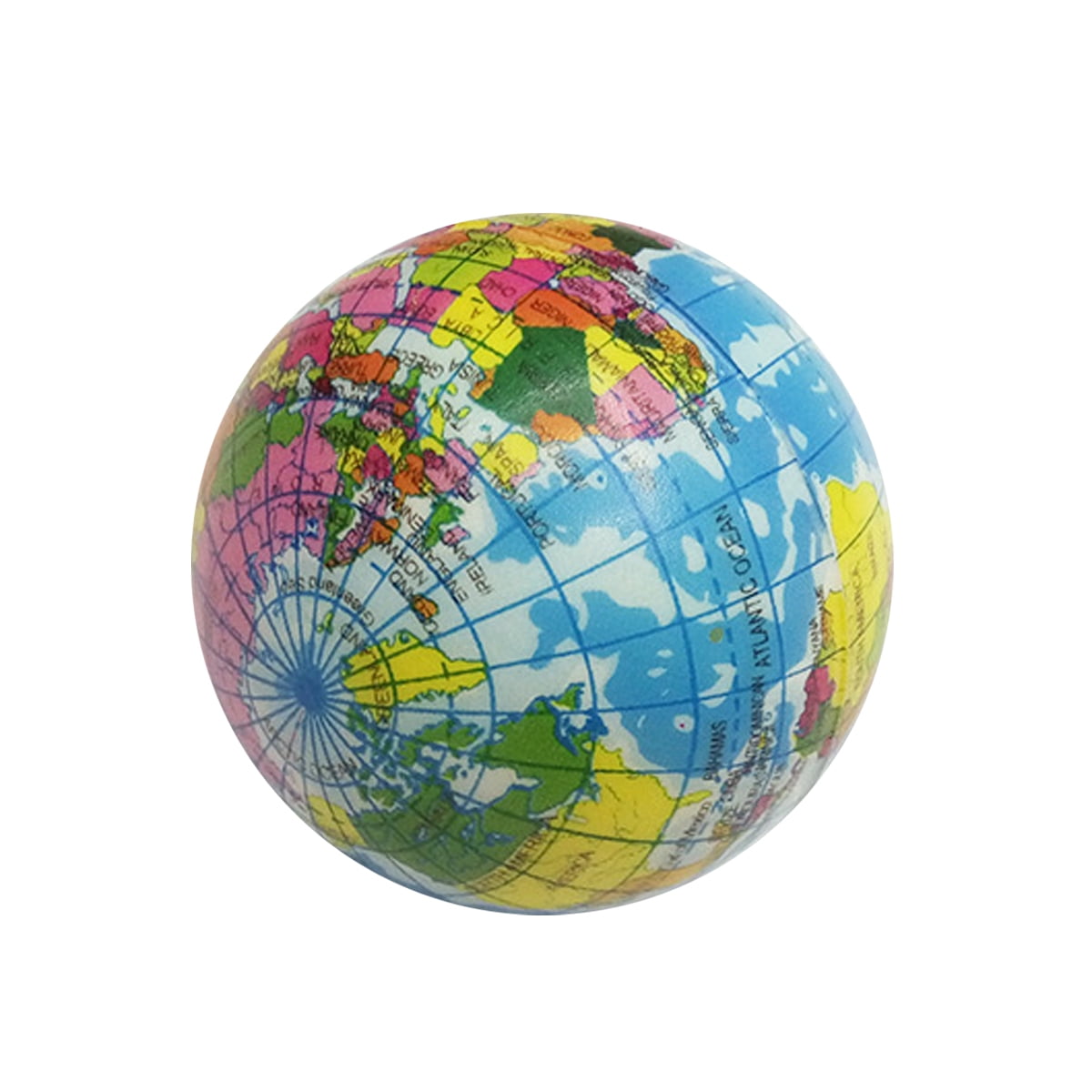 MINI World Map Foam Earth Globe Stress Bouncy Ball Geography Kid Toy Gift CA 