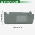 thumbnail image 4 of Visera de Sol para el Lado Derecho del Pasajero de Toyota Tacoma 2005-2015, Plástico con Espejo No.74310-04081-B0 Gris, 4 of 6