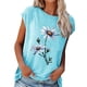 thumbnail image 2 of Blusa de manga corta Top Cuello redondo Blusa de manga corta con estampado floral para citas de mujeres, 2 of 6