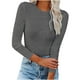 thumbnail image 1 of Puntoco - Camiseta ajustada elástica de manga larga para mujer, a la moda, para otoño, tops básicos sólidos Puntoco Puntoco-6054, 1 of 7
