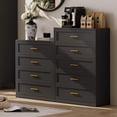 thumbnail image 3 of Black Metal Dresser with 5 Drawer，48" Tall Chest of Drawers with Wide Metal Handle,Drawer Organizer for Bedroom,Living Room,Hallway and Entryway, 3 of 6