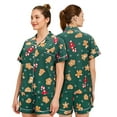 thumbnail image 4 of HITIME Pijama Navideña para Mujer de Seda de Leche Talla L, Conjunto de Short y Playera, Tela Ultra Suave y Transpirable, Comodidad de Lujo para Dormir o Lounge, 4 of 8
