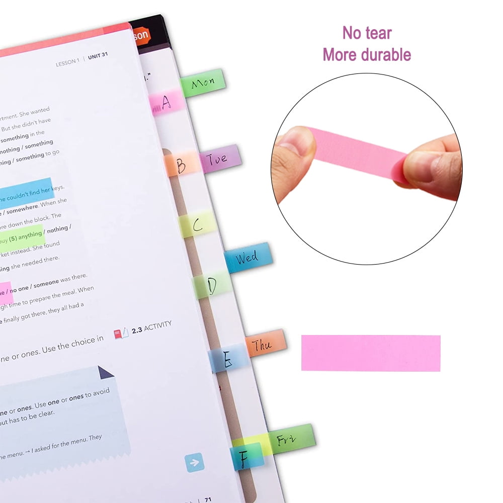 1480 pc Book Tabs, Sticky Note Tabs, Writable and Reposition-able