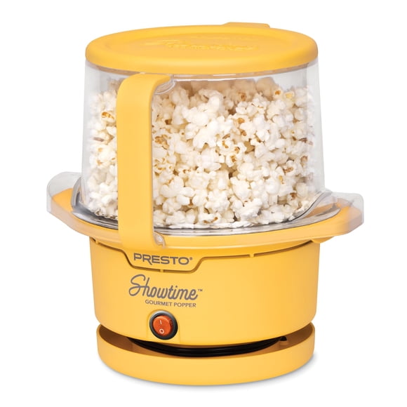 Aceite gourmet Popcorn Popper Presto Showtime, 2,1 L, 9 tazas, amarillo
