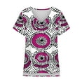 thumbnail image 6 of JTZGDY Western Shirts for Women Vintage African Dashiki Print Summer Short Sleeve Casual V Neck Contrast Color Ethnic T-Shirts Trendy Ladies Flowy Tunic Blouse Purple#01 L, 6 of 6