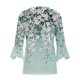 thumbnail image 4 of Xuyuer 3/4 Length Sleeve Womens Tops Round Neck Casual Summer Tunic Tops Basic Tees Blouses Cardigan Lightweight Button Down Casual Dressy T-Shirts Pleated Cute Shirts, 4 of 5