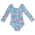 thumbnail image 5 of LYMAYTER Kids Gymnastics Leotard for Girls,Toddler Sparkle One Piece Long Sleeve Dance Biketards with Hair Scrunchie for 3-12 Years Old, 5 of 11