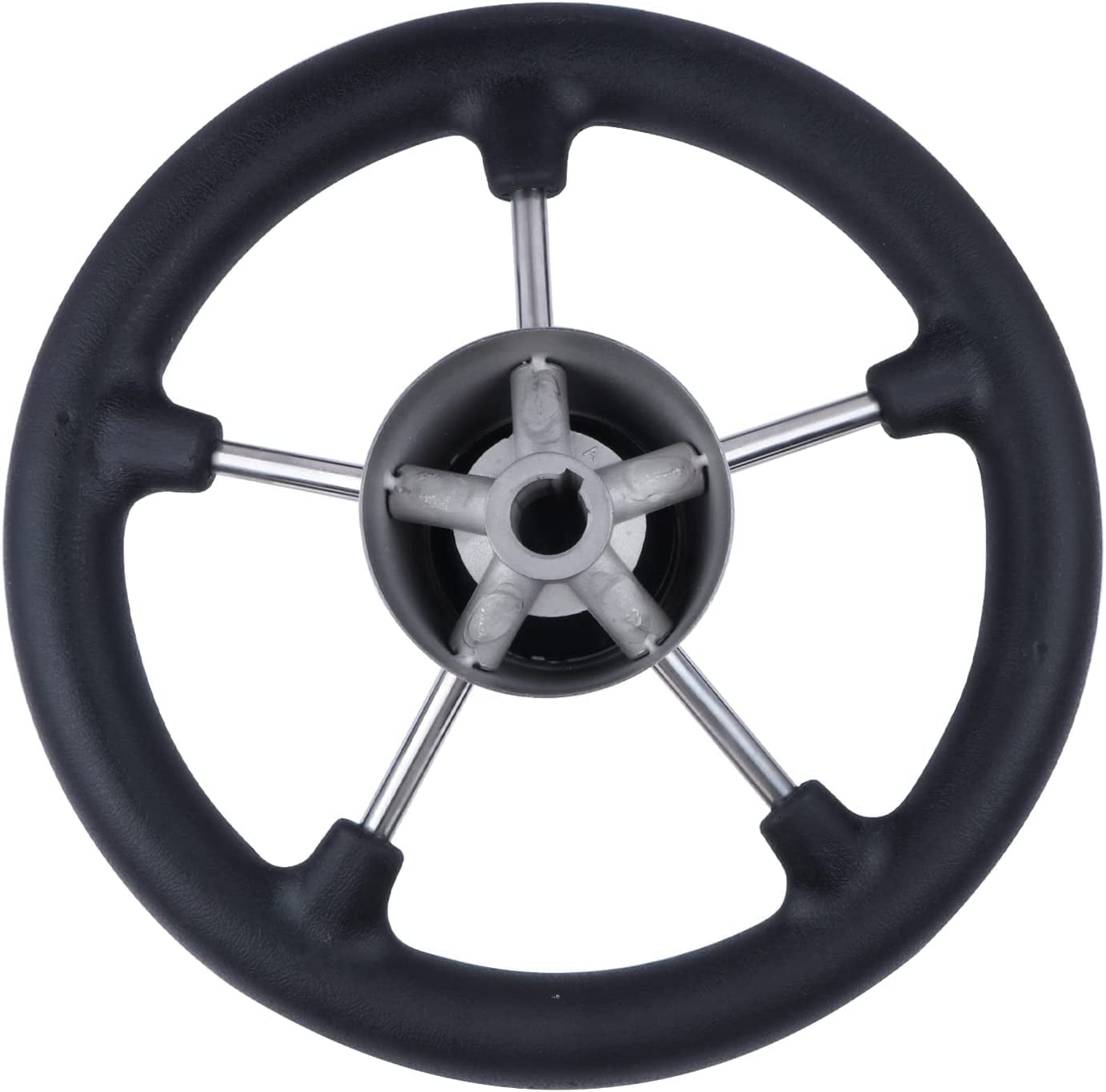 KESI 5Spoke 11" Destroyer Style Stainless Boat Steering Wheel Black