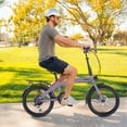 thumbnail image 2 of Zukka 20" Folding Bike Double Disc Brake 7 Speed Foldable City Commuter Bicycle Purple, 2 of 7