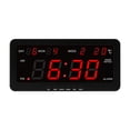 thumbnail image 1 of Lipstore Digital Wall Clock LED Desktop Clock Multipurpose Large Temperature Display for Red, 1 of 8