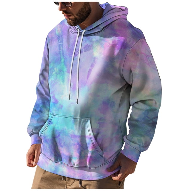 Men's Loose Printed Hooded Sweatshirt Men's Casual Fashion Sports Sweatshirt M