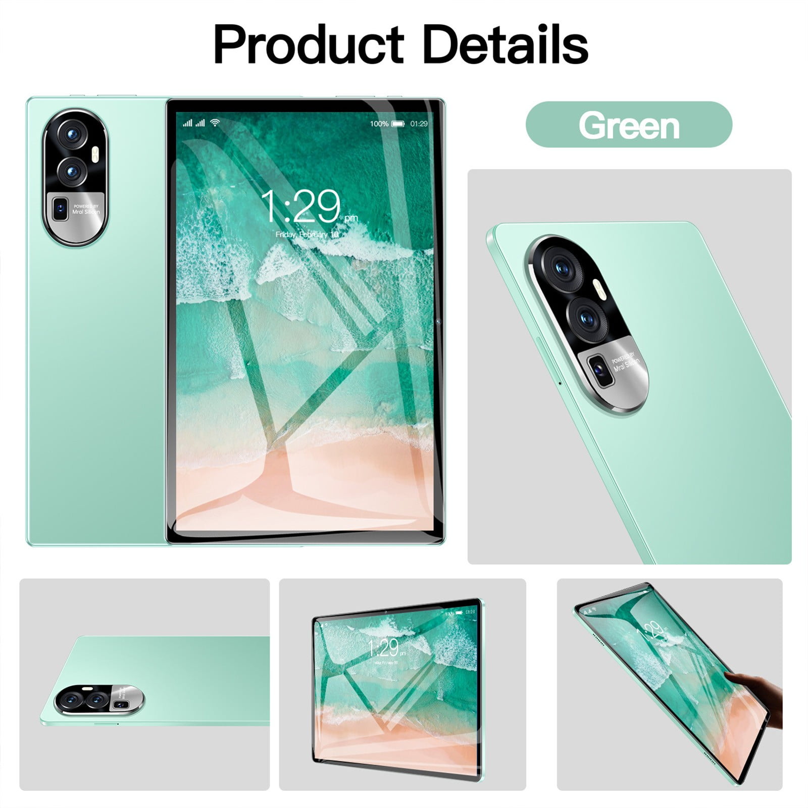 Tablets for Adults, Hwkond Android 13 Tablet 10.1″ Tablet, 2GB RAM + 32GB ROM, Resolution 1280 × 800, 5+13MP, Processor:ARM + DSP, Bluetooth, WIFI, SIM, 8000 mAh,Green