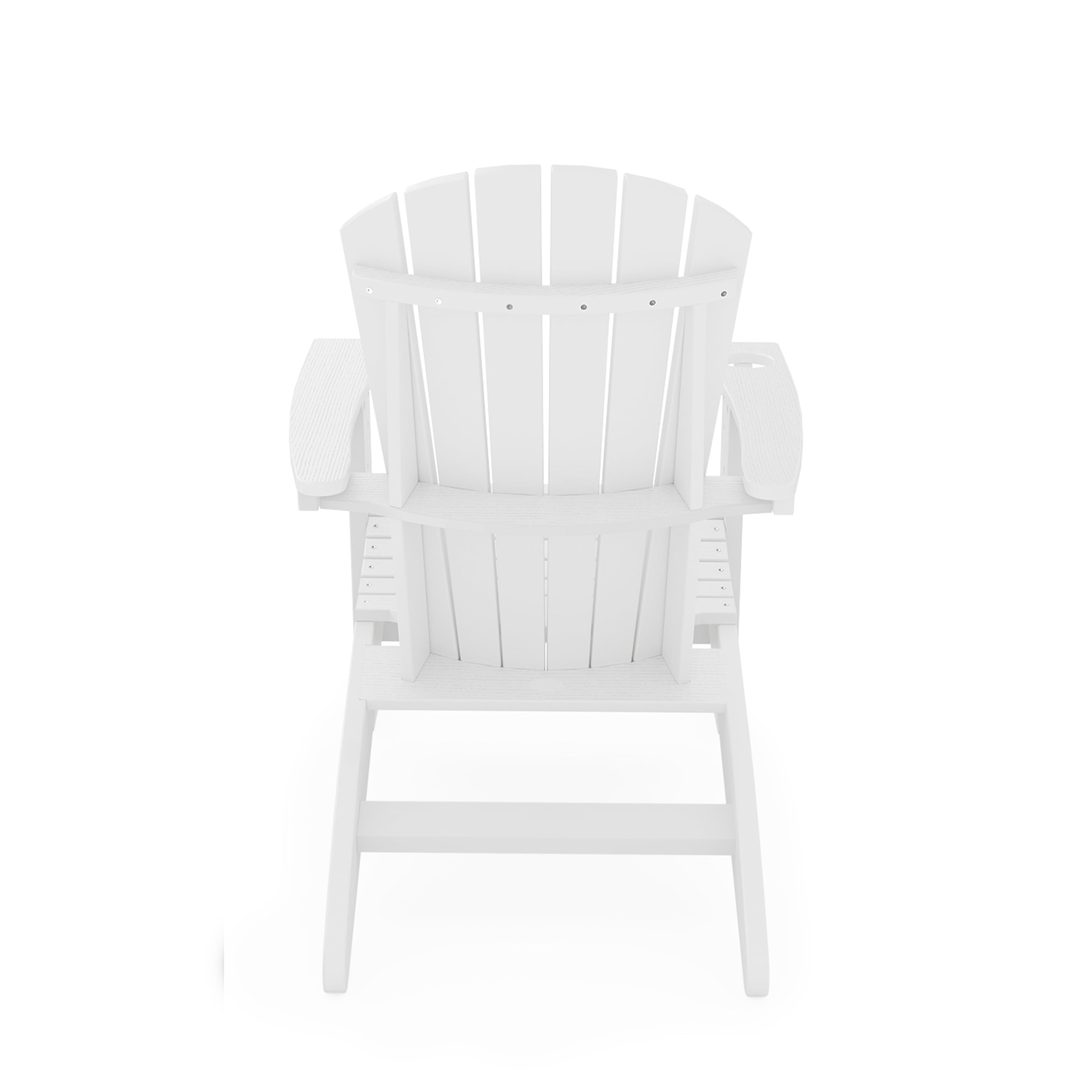JERFIT White Adirondack Chair with Cup Holder, Heavy-Duty HDPE Outdoor Lounge Chair for Patio, Poolside, Garden, Deck, Weather Resistant & Comfortable