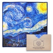 EXTRA LARGE [2 Pack] Classic Art (Vincent Van Gogh "Starry Night") - Microfiber Cleaning Cloths (Best for Camera Lens, Glasses, Screens, and all Lens.)