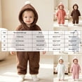 thumbnail image 4 of YDFCWXW Baby Girl Winter Hooded Jumpsuit Romper Baby Warm Snowsuit Clothes Set (Pink, 6-12 Months), 4 of 7