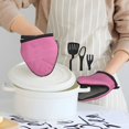 thumbnail image 6 of Pofeuu Gingham Print Thickened Mini Silicone Oven Mitts Heat Resistant, Rubber Oven Mitt Gloves, Finger Pinch Grips, Pot Holder, Silicone Potholder, 6 of 7