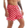 thumbnail image 4 of iEFiEL Mens Silk Satin Boxer Shorts Summer Loose Lounge Sports Shorts Pants Red M, 4 of 6