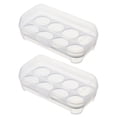 thumbnail image 1 of 2 bandejas para huevos de refrigerador, 8 rejillas, contenedor de almacenamiento para huevos, plato para huevos, 1 of 7