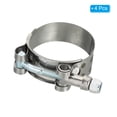 thumbnail image 3 of Uxcell T-Bolt Hose Clamps with Spring, 4 Pack 304 Stainless Steel Adjustable Worm Hose Clamp for 1.5" Hose ID, 3 of 6
