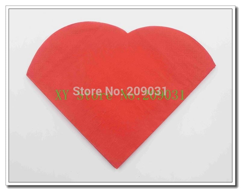 100pcs Love Heart haped Wedding Napkins Beverage Napkins Disposable Paper Party Napkins for Valentines Day Gifts Wedding Party Decoration Favor Supplies