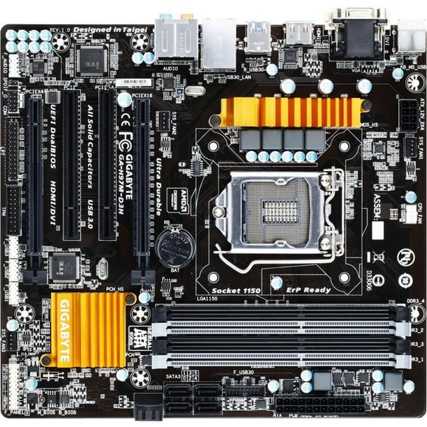 Gigabyte Ultra Durable GAH97MD3H Desktop Motherboard, Intel Chipset