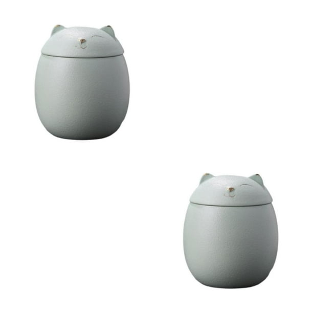 Bewildely Botes de cerámica, urna de cerámica de 500ml para cenizas, recuerdos, caja de memoria para gatos Type2 NO2