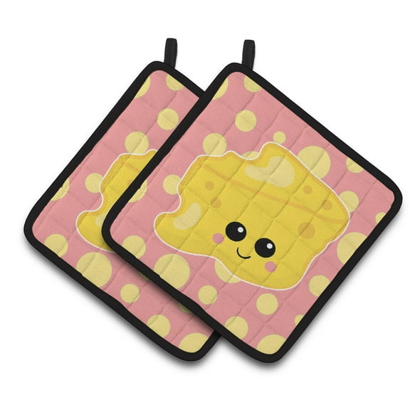 Caroline's Treasures Cheese Head Face Pair of Pot Holders