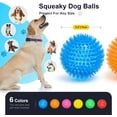 thumbnail image 3 of Boliang 3 / 6 Colors 3.5'' Heavy Duty Squeaky Dog Toy Balls for Medium Large Dogs, Dog Chew Toys for Teething, Spiky Dog Balls for Aggressive Chewers, Durable Dog Toys for Teeth Cleaning and Training, 3 of 7