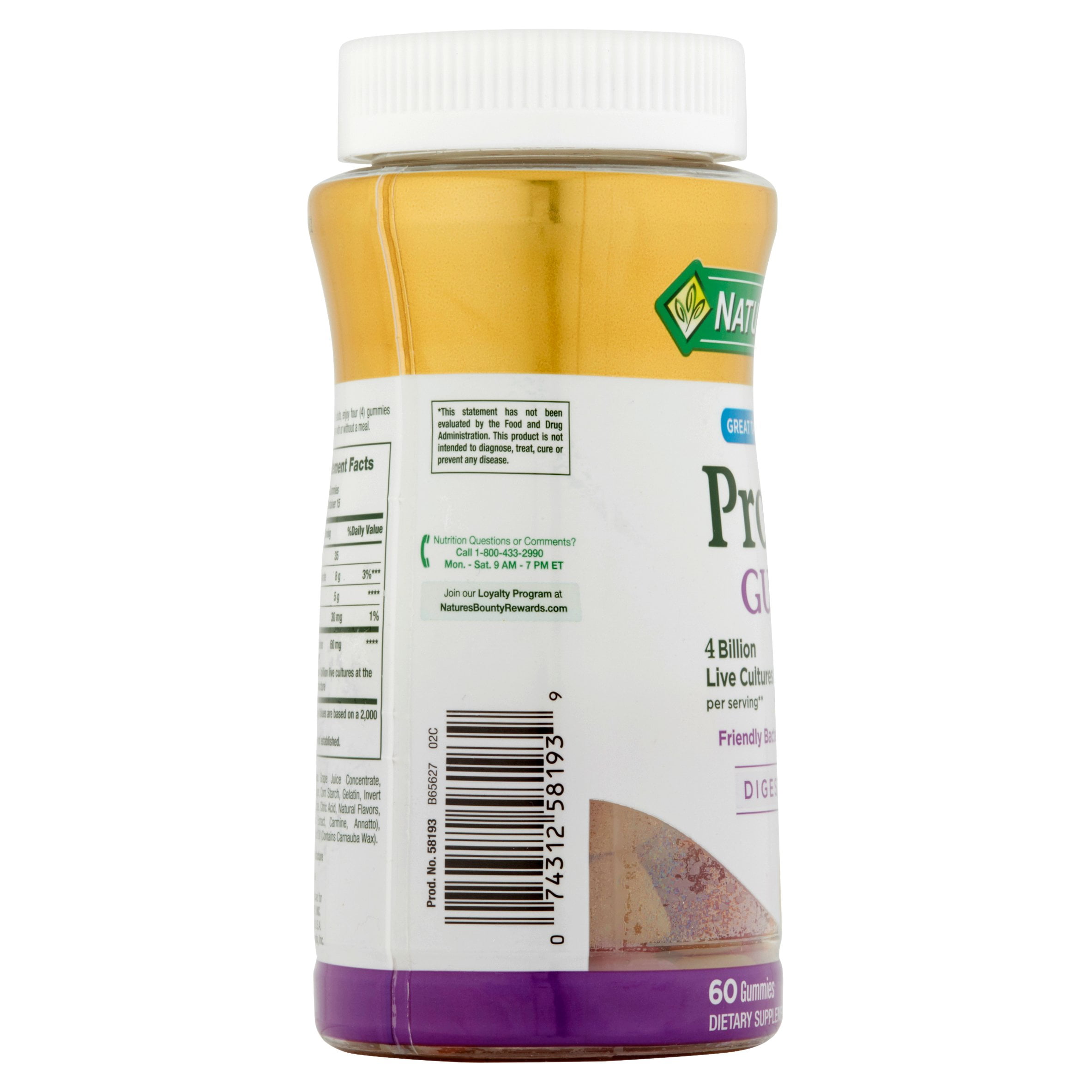 Nature's Bounty Probiotic 4 Billion Gummies 60 ea