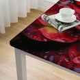 thumbnail image 5 of HAOXIT  Tablecloth Red Rose Floral Petal with Water Home Polyester Modern Printed Table Cloth Durable Square Printed Pattern Washable Table Cover for Dining Room Kitchen  46*46, 5 of 8