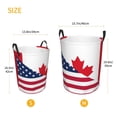 thumbnail image 3 of Fotbe USA Canada Flag Cesto de Ropa con Asas, Cesto Impermeable de Gran Capacidad, Bolsa de Lavado para Dormitorio, Cesto de Ropa con Ruedas y Asas-Medium, 3 of 6