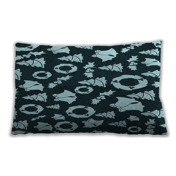 Ahgly Company Patterned Indoor Rectangular Deep Teal Green Lumbar Throw Pillow, 13 inch by 19 inch