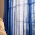 thumbnail image 4 of OVZME Cyan Blue Ombre Print Crushed Sheer Curtains 84 Inch 2 Panels, Light Filtering Window Drapes for Living Room Bedroom, Rod Pocket, Each 42Wx84L Inch, 4 of 4