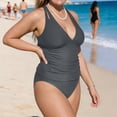 thumbnail image 2 of TaTaai Women's Tankini Two Piece Swimsuit Adjustable Spaghetti Straps Back Tie Design Soft Breathable Fabric Comfortable Casual Swimwear for Beach Pool Vacation Gift, 2 of 9
