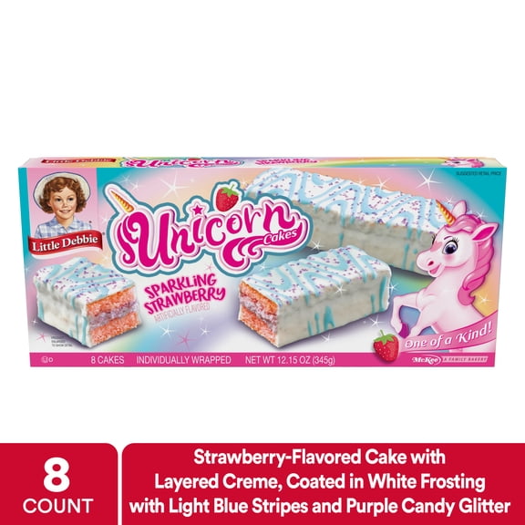 Little Debbie Strawberry Unicorn Cakes, 8 Count, 12.15 oz