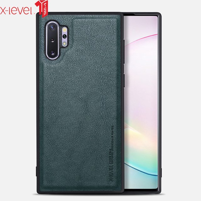 Pour Samsung Galaxy Note 10 Plus Étui en Cuir de Luxe Doux Protection Arrière pour Galaxy Note 10 Note 20 Ultra Niveaux X