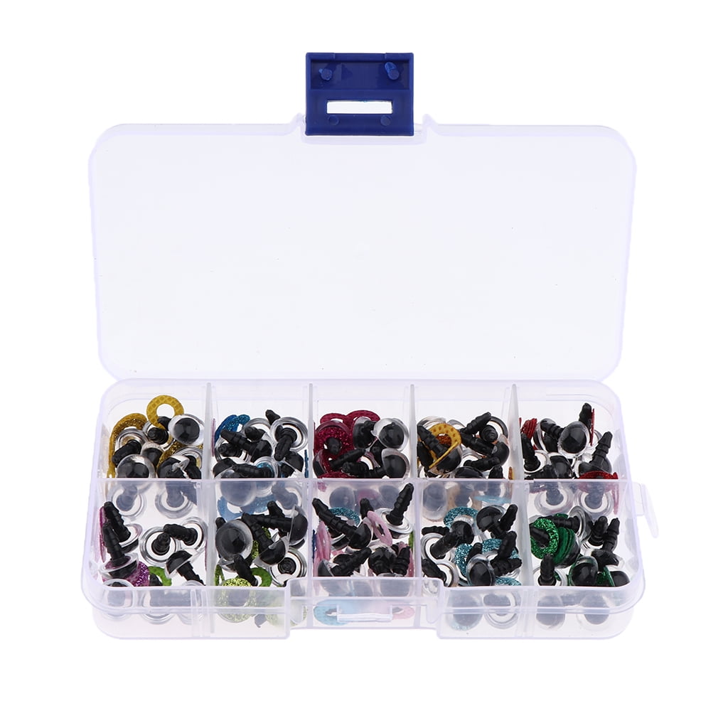 100 Pieces Owl Eyes with Glitter Nonwoven & Washers for Stuffed