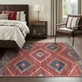 thumbnail image 2 of KoshiMe 4'x6' Area Rugs for Living Room, Machine Washable Rugs Non-Slip, Low Pile Soft Print Pattern Western Rug for Bedroom, Dining Room, Office, Red, 2 of 9