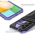 thumbnail image 4 of Case for Galaxy A22 5G,Military Grade [Built-in Kickstand] with Card Holder Dual-Layer Design Heavy Duty Shockproof Protection Phone Case for Samsung Galaxy A22 5G/Boost Celero 5G (Purple), 4 of 18
