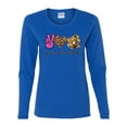 thumbnail image 3 of Peace Love Baseball Sports Womens Graphic Long Sleeve T-Shirt, Royal, Medium, 3 of 5