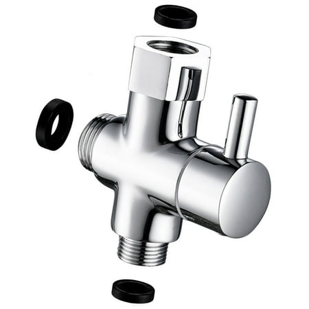 

3/8 Faucet Separator Shower Arm Diverter Durable Shower Faucet Switch Transfer Three-Way Gadget for Home Bathroom Hotel Toilet (Chromeplate)