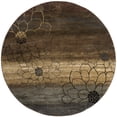 thumbnail image 5 of Style Haven  Hearthstone Floral Etchings Color Block Area Rug-- Brown/Cream 3'10" x 5'5" 4' x 6' Indoor Living Room, Bedroom Blue Rectangle, 5 of 5